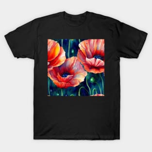 Watercolor poppy flower T-Shirt